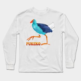 Pukeko New Zealand Bird Long Sleeve T-Shirt